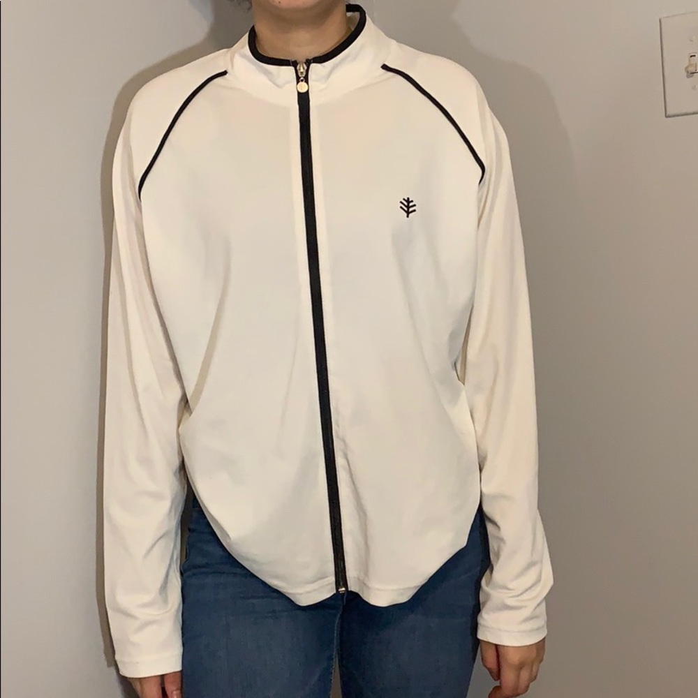 White and Back Zip Up Jacket.